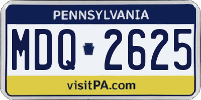 PA license plate MDQ2625