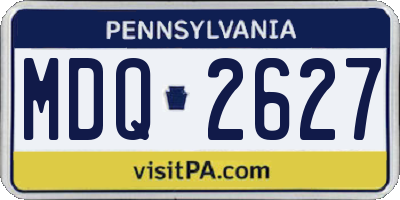 PA license plate MDQ2627