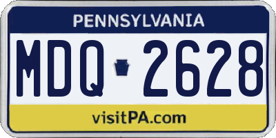 PA license plate MDQ2628
