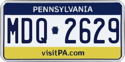 PA license plate MDQ2629