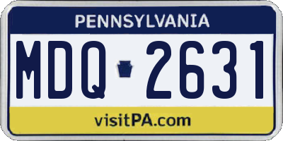PA license plate MDQ2631