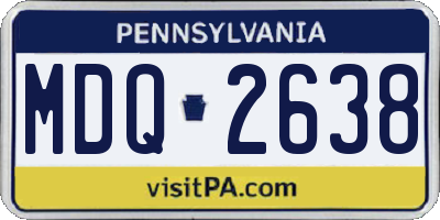 PA license plate MDQ2638