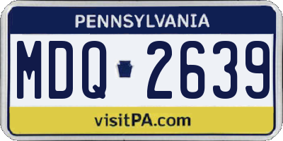 PA license plate MDQ2639