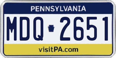 PA license plate MDQ2651