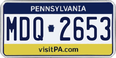 PA license plate MDQ2653