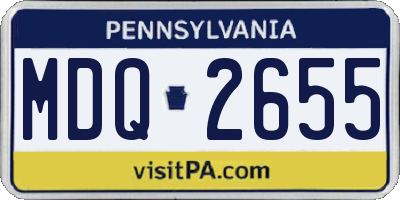 PA license plate MDQ2655