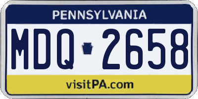 PA license plate MDQ2658