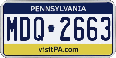 PA license plate MDQ2663