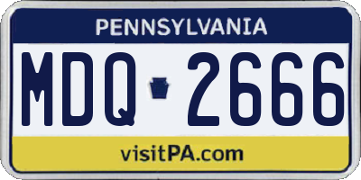 PA license plate MDQ2666