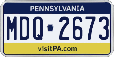 PA license plate MDQ2673