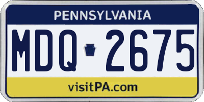 PA license plate MDQ2675
