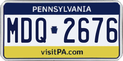 PA license plate MDQ2676
