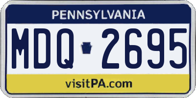 PA license plate MDQ2695