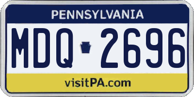 PA license plate MDQ2696