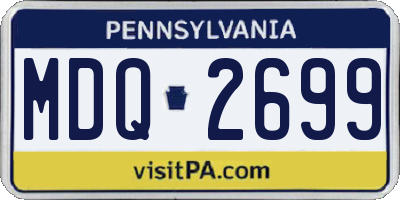 PA license plate MDQ2699