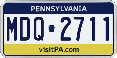 PA license plate MDQ2711
