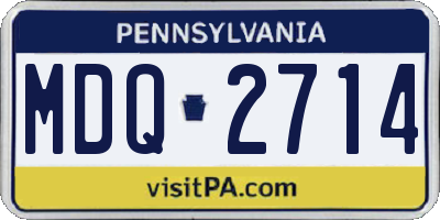 PA license plate MDQ2714