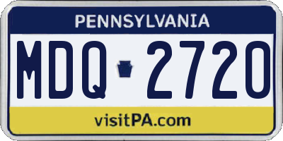 PA license plate MDQ2720