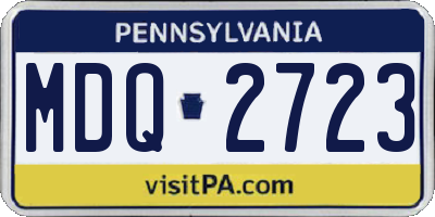 PA license plate MDQ2723