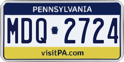 PA license plate MDQ2724