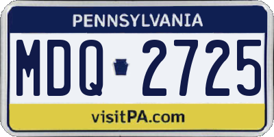 PA license plate MDQ2725