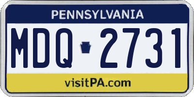 PA license plate MDQ2731