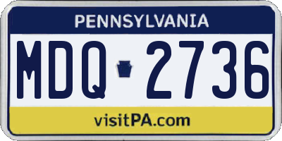 PA license plate MDQ2736