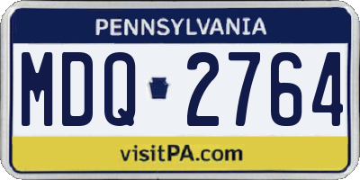 PA license plate MDQ2764
