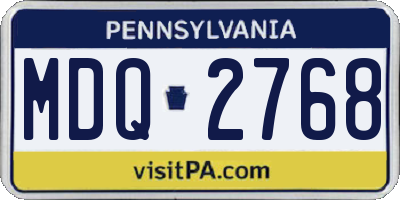 PA license plate MDQ2768