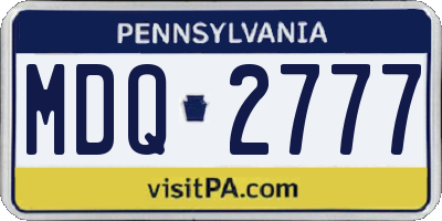 PA license plate MDQ2777