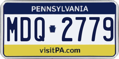 PA license plate MDQ2779