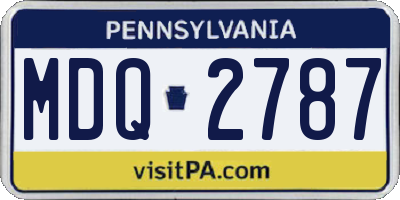 PA license plate MDQ2787
