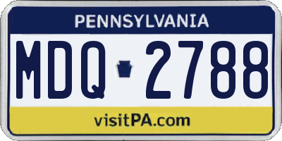 PA license plate MDQ2788