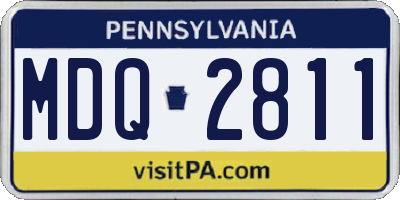 PA license plate MDQ2811