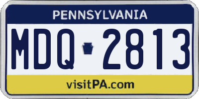PA license plate MDQ2813