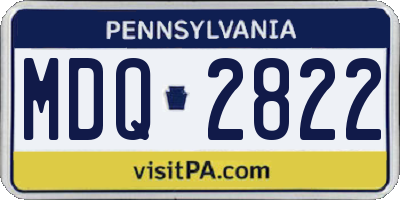 PA license plate MDQ2822