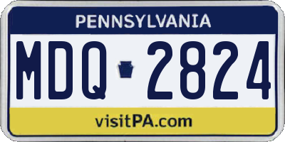 PA license plate MDQ2824