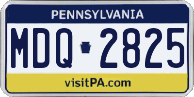 PA license plate MDQ2825