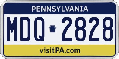 PA license plate MDQ2828