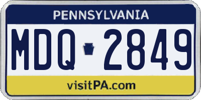 PA license plate MDQ2849