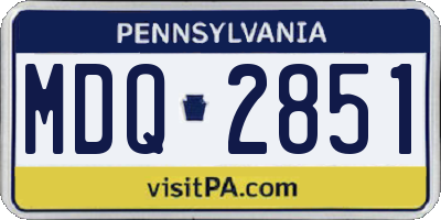 PA license plate MDQ2851