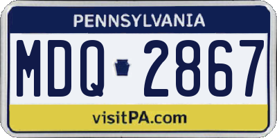 PA license plate MDQ2867