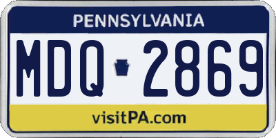 PA license plate MDQ2869