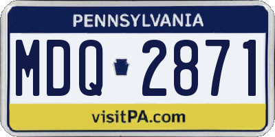 PA license plate MDQ2871