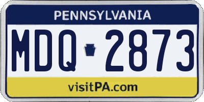 PA license plate MDQ2873