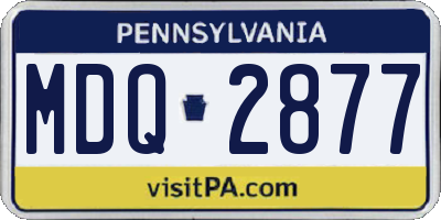 PA license plate MDQ2877