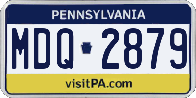 PA license plate MDQ2879