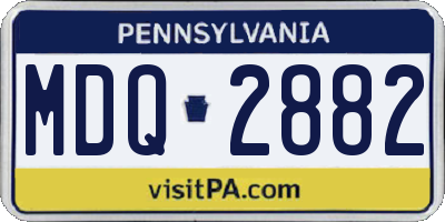 PA license plate MDQ2882