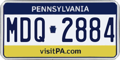 PA license plate MDQ2884