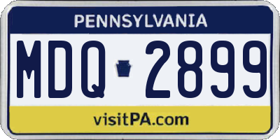 PA license plate MDQ2899